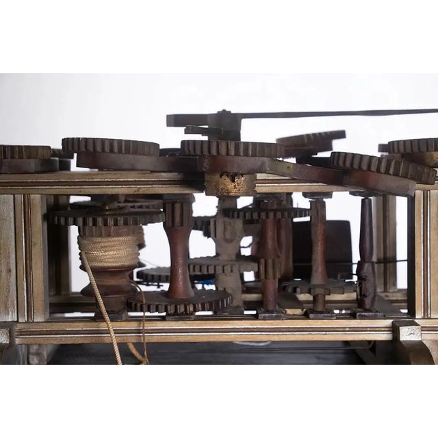 CIRCA 1875 FOLK ART AROOSTOOK MAINE WALL CLOCK Unique Hand Built Walnut Skeletal Clock with all wooden works, possibly by...