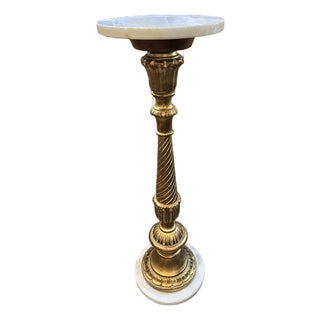 1950’s. Gilt Wood and Marble Pedestal For Sale