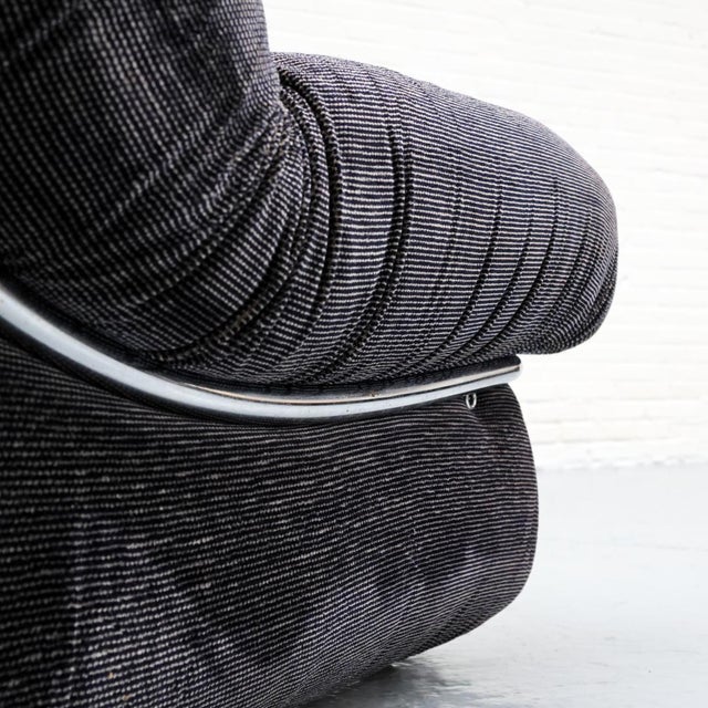 Italian Chenille Lounge Chair, 1970s For Sale - Image 15 of 17