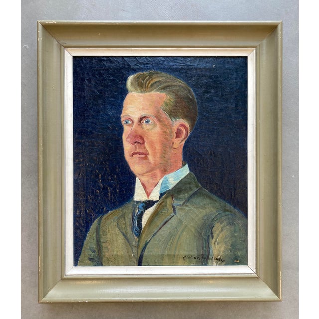 Early 20th Century Swedish Oil Portrait of a Gentleman in Original Frame For Sale - Image 11 of 11