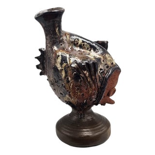 Ceramic Fish Vase, 1890s For Sale