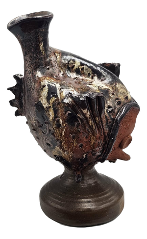 Ceramic Fish Vase, 1890s