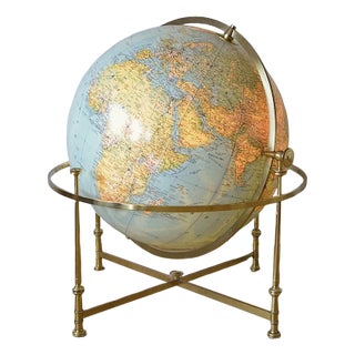XXL Globe in Brass Frame from JRO Verlag, 1960s For Sale
