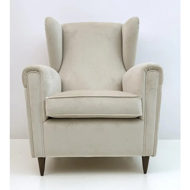 Gio Ponti Set of Mid-Century Modern Velvet Armchairs by Gio Ponti, Italy, 1950s For Sale - Image 4 of 11