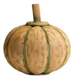 Carved Fir Wood Pumpkin Decor (Set of 2)