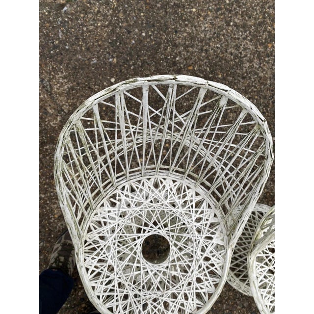 Vintage Russell Woodard Mid Century Modern Spun Fiberglass Patio Dining Set 5 Pc For Sale - Image 10 of 12