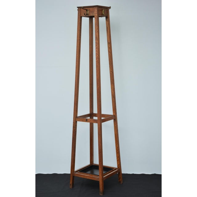Industrial English Oak Coat Stand by Astrola, 1930 For Sale - Image 16 of 16