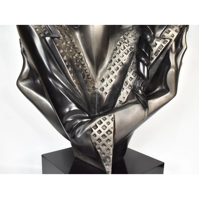 Silver 1990s Alexander Danel Austin Productions "Collar" Woman Bust Sculpture For Sale - Image 8 of 13