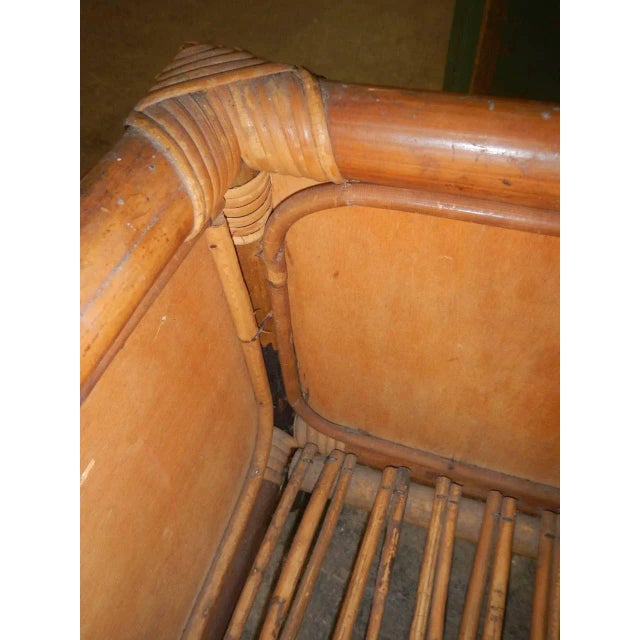 Wood Rattan Trolley on Wheels For Sale - Image 7 of 11