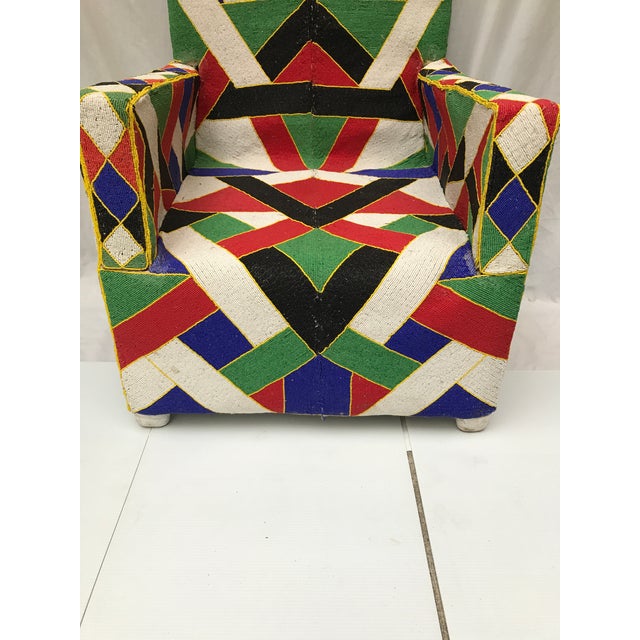 African Beaded Nigerian Chair Chairish