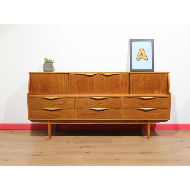 Mid Century Modern Vintage Teak Tall Credeza Sideboard by Sutcliffe For Sale - Image 4 of 15