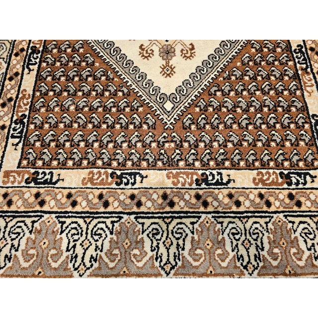 Vintage Moroccan Rug, Handwoven Wool, Geometric Pattern, Ivory & Brown, 6’ X 8’ For Sale - Image 14 of 18