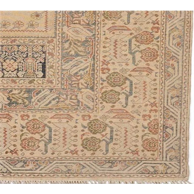 Authentic hand knotted Turkish prayer rug. Evenly worn pile.