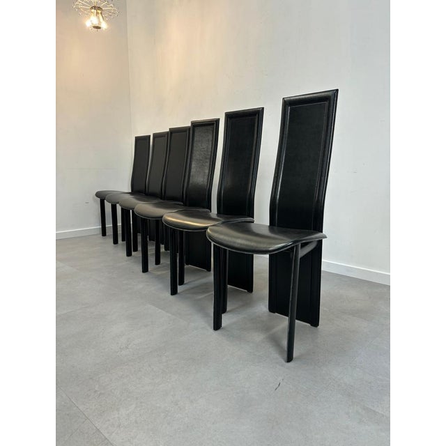 Vintage Leather Chairs, Set of 6 For Sale - Image 4 of 4