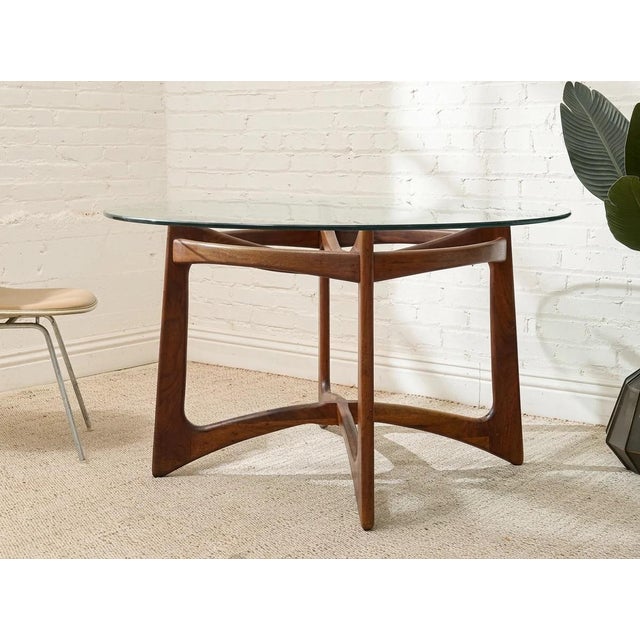 Styled After 1960s Adrian Pearsall Rare Sculptural Walnut & Glass Dining Table For Sale In Los Angeles - Image 6 of 12