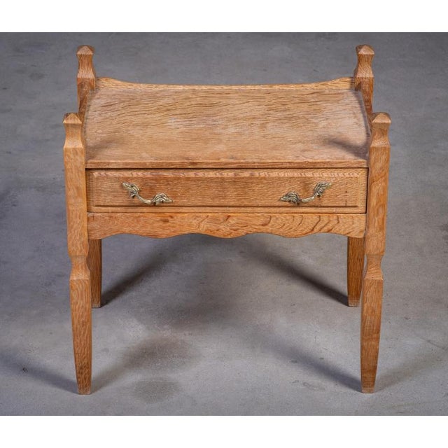 Brutalist Oak Nightstands attributed to Henning Kjærnulf, 1970s, Set of 2 For Sale - Image 15 of 18