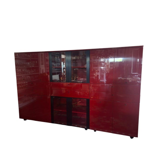 Italian Sideboard in Glossy Chinese Red Lacquer by Cappellini, 1990 For Sale - Image 9 of 18
