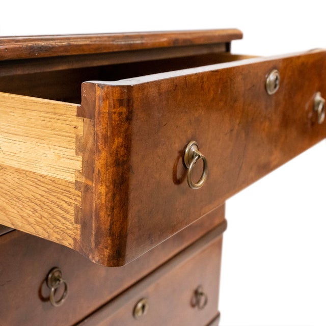 Windsor Walnut Bow Front Chest of Drawers by Jonathan Charles Fine Furniture For Sale - Image 9 of 11