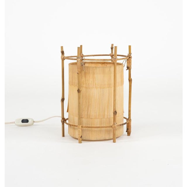 Wood Mid-Century Modern Bamboo and Rattan Table Lamps, 1970s, Set of 2 For Sale - Image 7 of 17