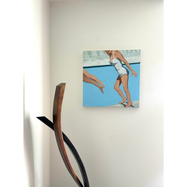 Using a light palette invoking a vintage scene, this oil painting brings joy and fun to any room. Movement and precision...