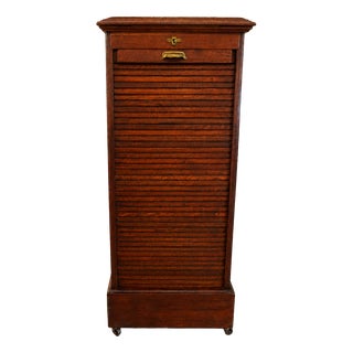 Office Roller Shutter Cabinet, 1890s For Sale