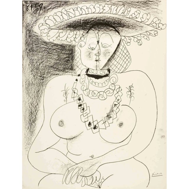 Modern Pablo Picasso, La Fille au Chapeau, Lithograph, 1959 For Sale - Image 3 of 3
