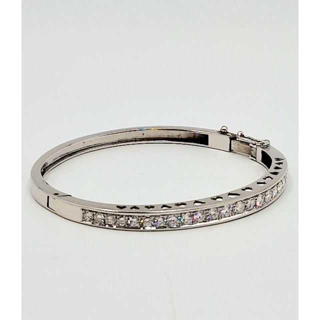 Bracelet in 18 Karat White Gold with 25 Diamonds, 1990s For Sale - Image 4 of 17