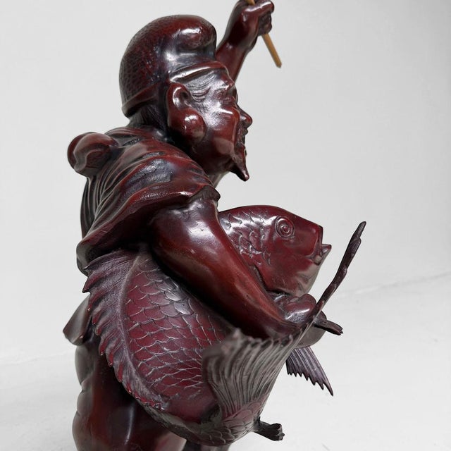 Large Japanese Ebisu Statue, 1950s For Sale - Image 11 of 16