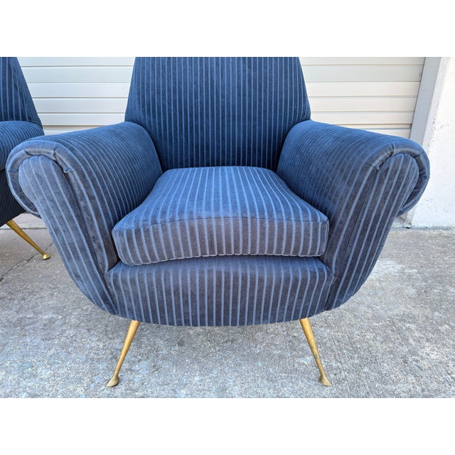 Gigi Radice 1950s Pair of Italian Modern Gio Ponti Inspired Lounge Chairs For Sale - Image 4 of 14