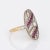Art Deco Ruby Diamond Ring Estate Art Deco Style Oval Cocktail Fine Jewellery size 6.5 For Sale - Image 3 of 7