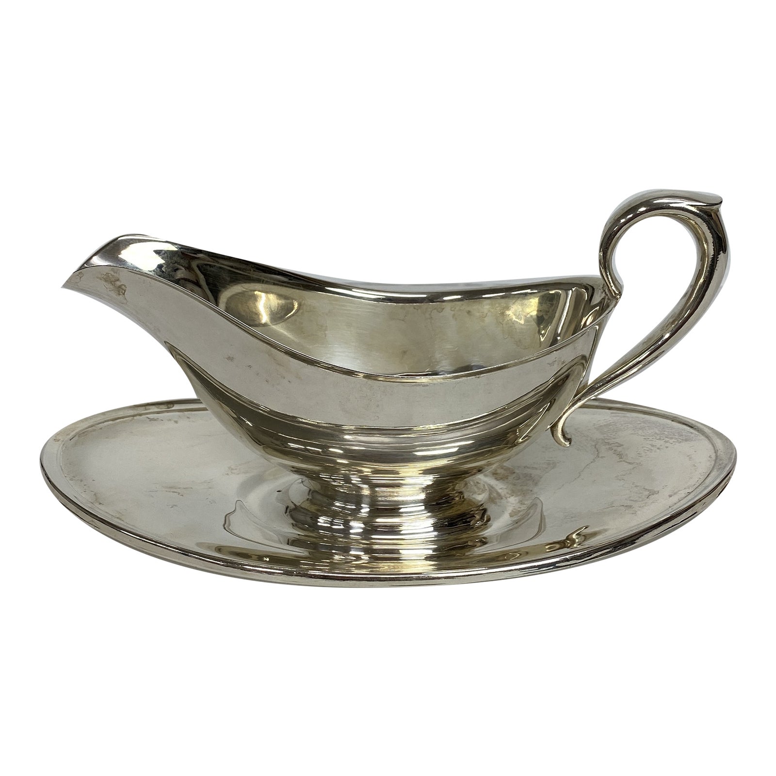Vintage Gorham Silver Plate Gravy Boat with Attached Plate Chairish