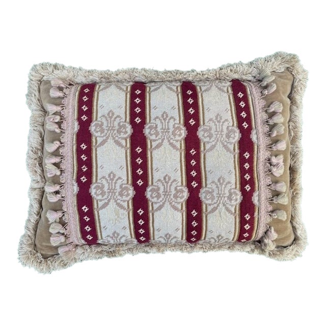 Vintage Needlepoint Pillow For Sale