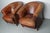 Set of Vintage Dutch Cognac Colored Leather Club Chairs For Sale - Image 10 of 18