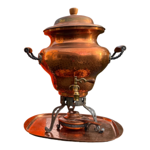 Vintage 1960s Stöckli Swiss Copper Samovar With Burner and Original Box