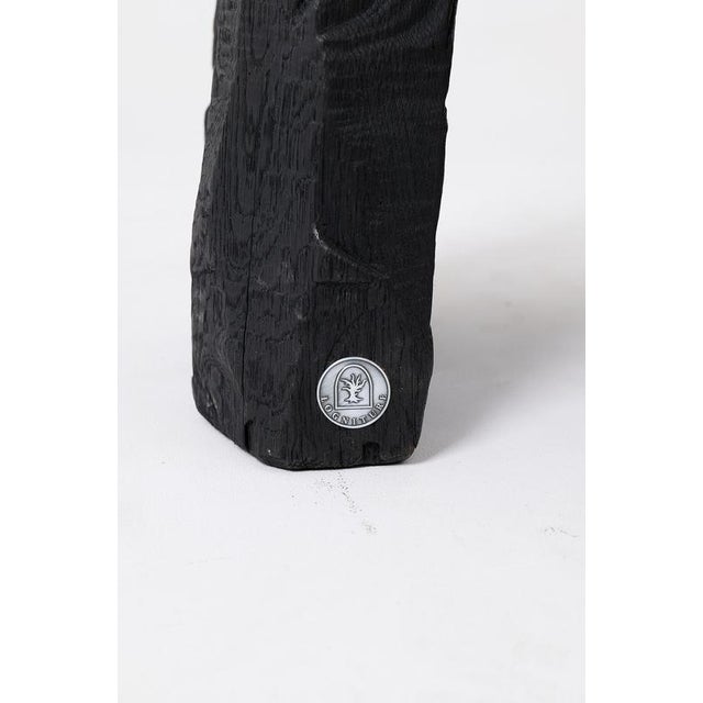 Brutalist Sculptural Stool in Carved Wood by Logniture For Sale - Image 9 of 12