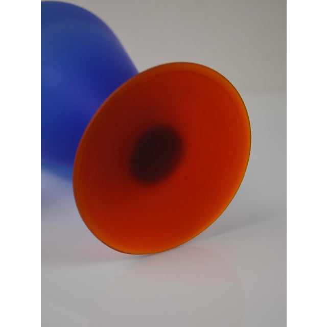 Vintage Art Frosted Glass Bottle, 1980s For Sale - Image 3 of 11