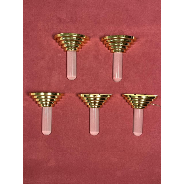 Vintage Hollywood Regency Style Halogen Wall Lamps, 1970s, Set of 5 For Sale - Image 11 of 11