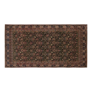 Authentic Persian Kirman Botanic Pink, Blue, Beige Handmade Wool Carpet For Sale