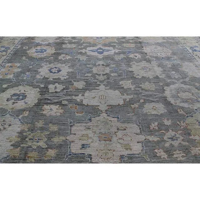 Textile Handwoven Persian Oushak Area Rug 13’4″ X 19’3″ For Sale - Image 7 of 13