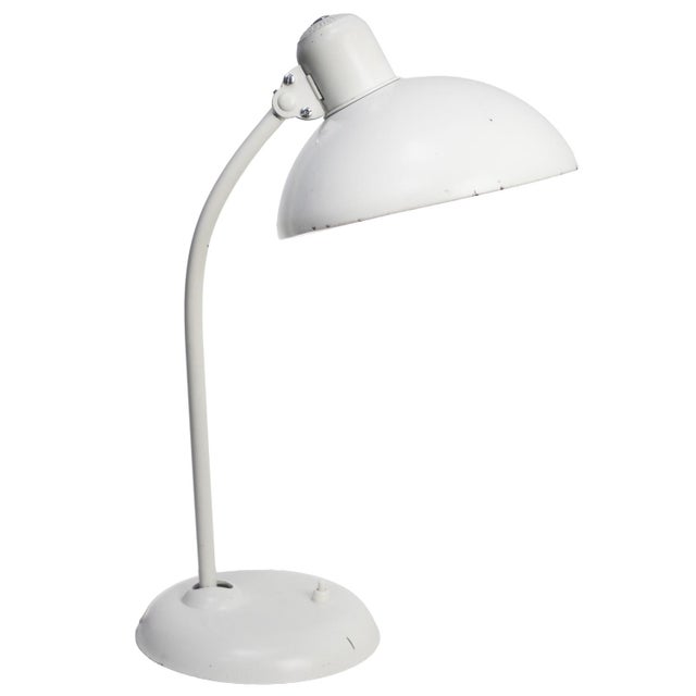 German Bauhaus Classic White Metal 6556 Desk Lamp from Kaiser Idell For Sale - Image 11 of 11