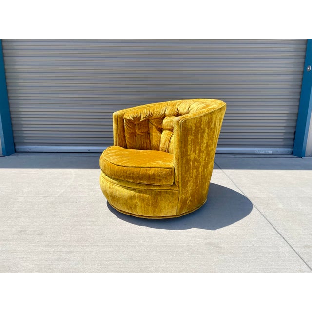 Vintage Yellow Velvet Swivel Lounge Chairs a Pair Chairish