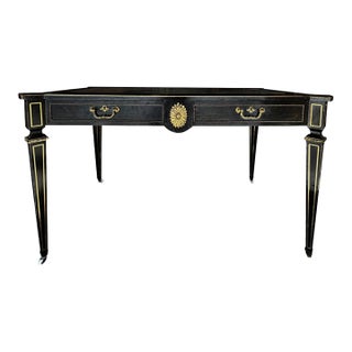 19th Century English Regency Ebonized Desk For Sale