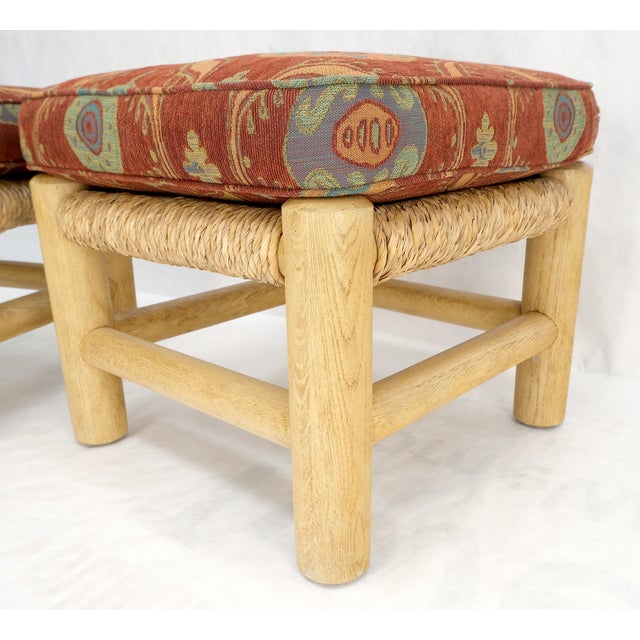 Pair of Heavy Thick Solid Chestnut Legs Rope Seats Benches Stools Mint! For Sale - Image 10 of 12