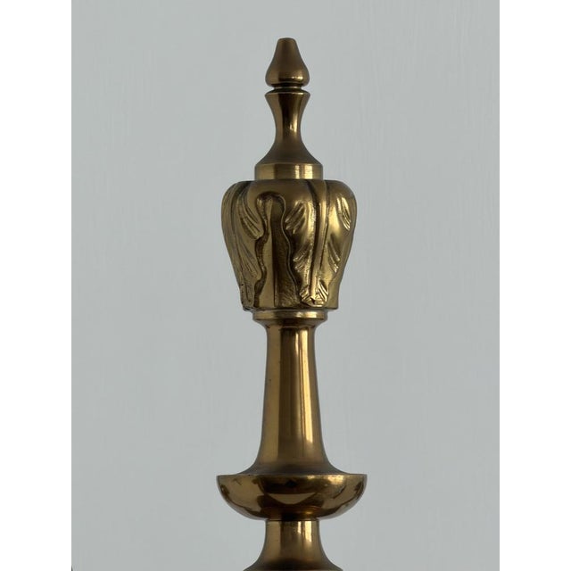 Vintage Brass Coat Rack with Rotating Crown and Fluted Column, 1960s For Sale - Image 12 of 18