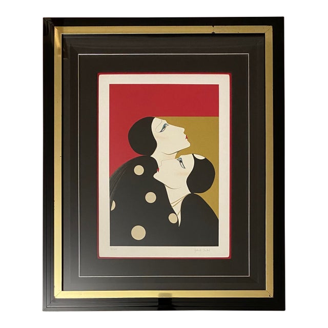 Roberto Tortoli French Art Deco Style Color Lithograph For Sale