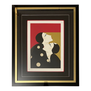 Roberto Tortoli French Art Deco Style Color Lithograph