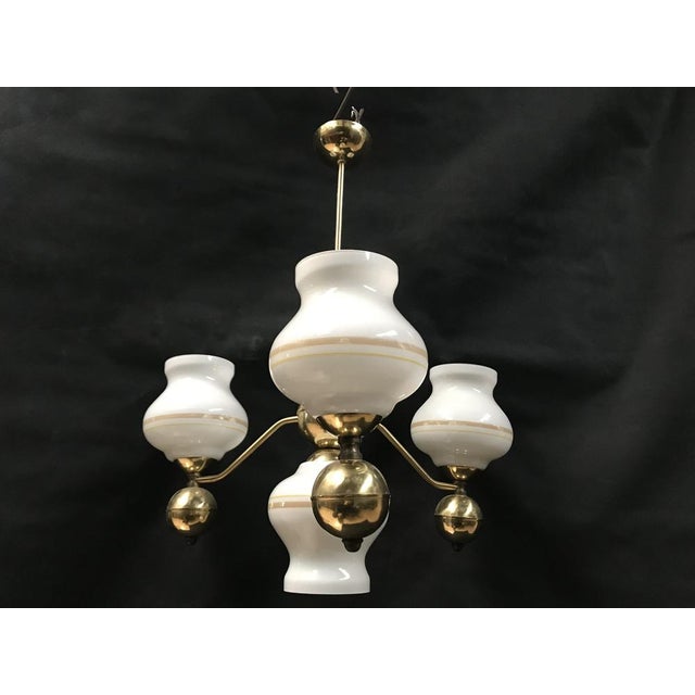 Gilt Chrome and Glass Chandelier, 1970s For Sale - Image 10 of 18