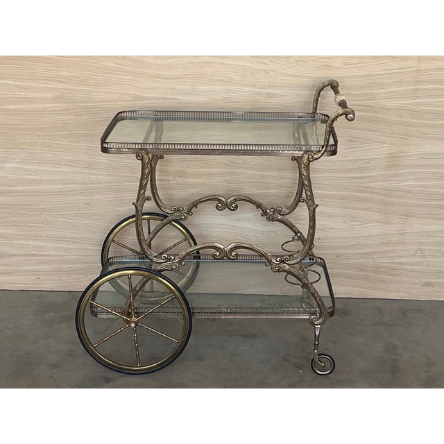 Late 20th Century Baroque Bronze Two Tier Bar or Tea Cart For Sale - Image 18 of 18