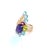 Bochic "Capri" Vintage Sapphire & Multi Gem Cocktail Ring 18k Gold & Silver For Sale In New York - Image 6 of 18
