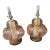 1950s Pair of Mid-Century Modern Murano Style Pink Bullicante Glass Lamps For Sale